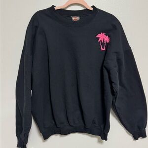 Harley Davidson Pink Palm Tree Crewneck Sweatshirt